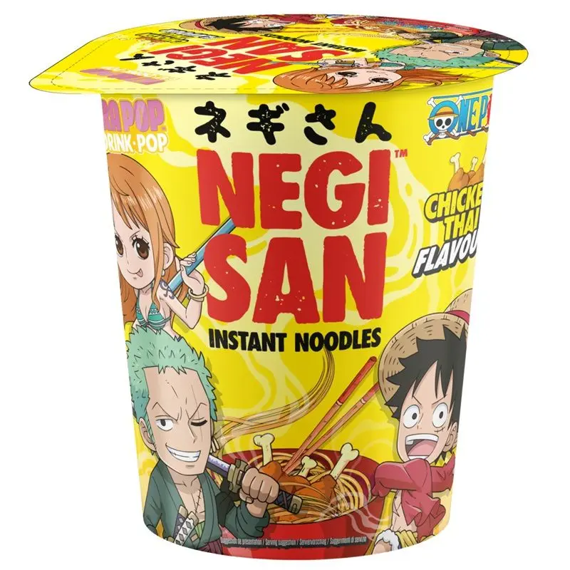 ONE PIECE - Nouilles Instantanées Negisan - Luffy/Zoro/Nami - Poulet Thaï (DDM dépassée)