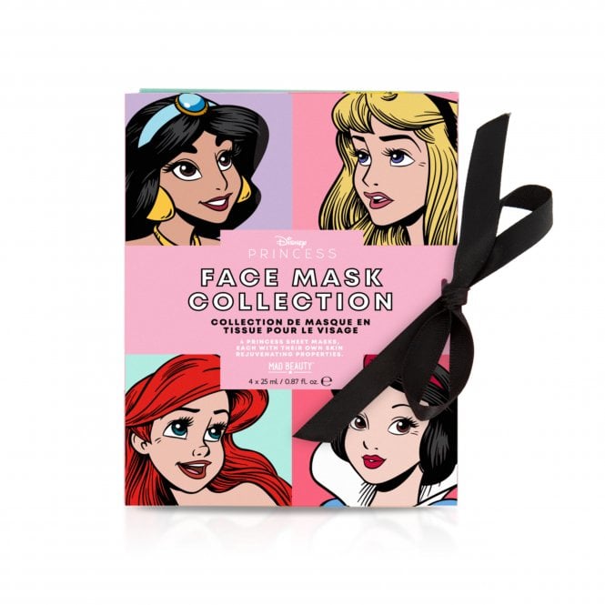 DISNEY Princess - Coffret de masques cosmétiques en tissu pour le visage - Jasmine, Ariel, Aurore et Blanche Neige