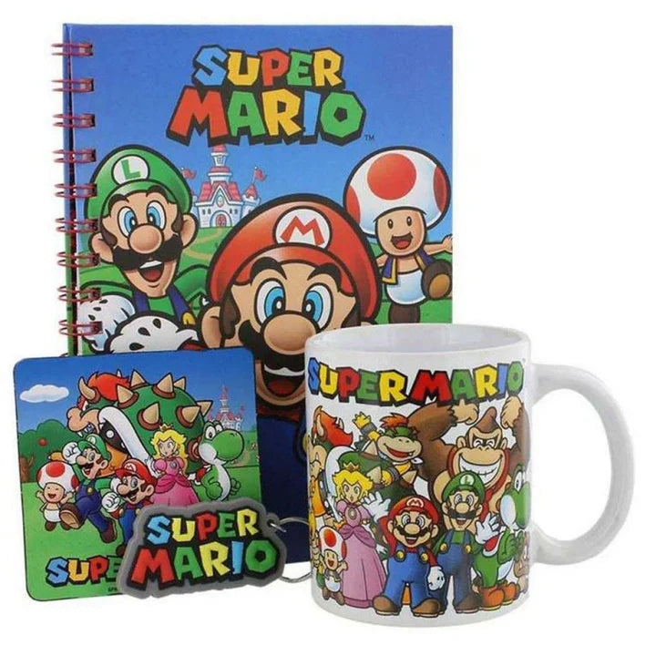 SUPER MARIO - Coffret cadeau Super Mario - Mug, Carnet, Sous-Verre et Porte-Clés