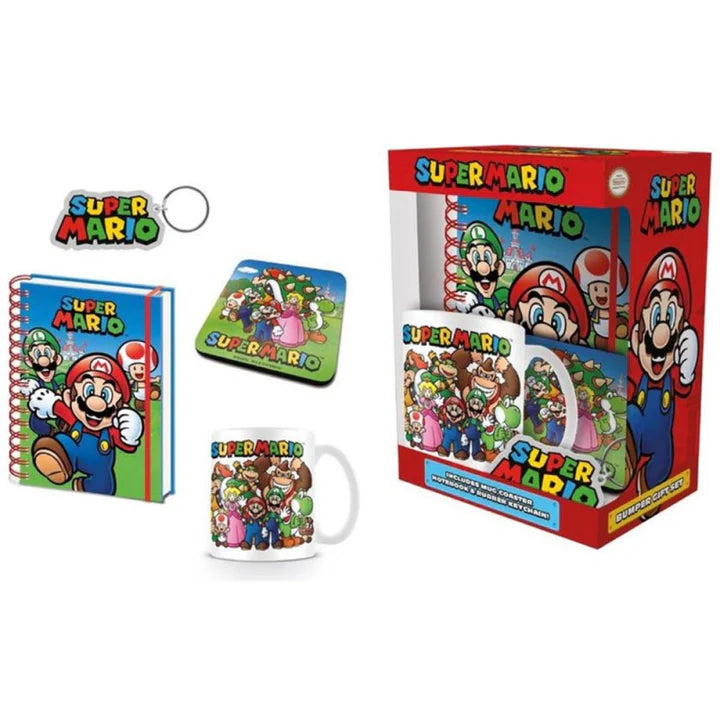 SUPER MARIO - Coffret cadeau Super Mario - Mug, Carnet, Sous-Verre et Porte-Clés